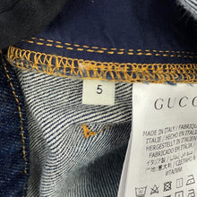 Load image into Gallery viewer, GUCCI Children's HORAMA Patch Denim Pants Size 5 Navy622858 XDBAN Denim