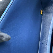 Load image into Gallery viewer, CHANEL Boy Chanel ChainShoulder Bag Blue Tweed Denim Leather Size 28