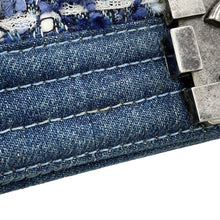 Load image into Gallery viewer, CHANEL Boy Chanel ChainShoulder Bag Blue Tweed Denim Leather Size 28
