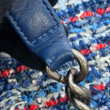 Load image into Gallery viewer, CHANEL Boy Chanel ChainShoulder Bag Blue Tweed Denim Leather Size 28