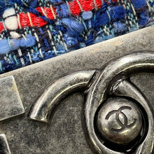 Load image into Gallery viewer, CHANEL Boy Chanel ChainShoulder Bag Blue Tweed Denim Leather Size 28