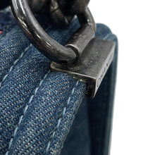 将图像加载到图库查看器中,CHANEL Boy Chanel ChainShoulder Bag Blue Tweed Denim Leather Size 28