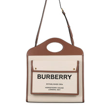 Load image into Gallery viewer, BURBERRY Pocket Bag 2WAY Bag Natural/Malt Brown8039362 Canvas Leather Size Medium