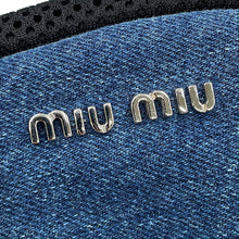 Load image into Gallery viewer, MIUMIU Matelasse Backpack Black/Blue5BZ016 Denim Leather