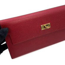 Load image into Gallery viewer, HERMES Kelly wallet long Rouge Grenat Epsom