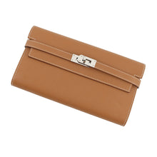 将图像加载到图库查看器中,HERMES Kelly wallet Gold Epsom