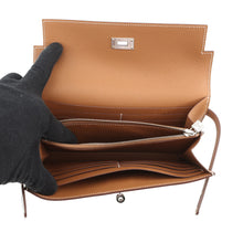 将图像加载到图库查看器中,HERMES Kelly wallet Gold Epsom