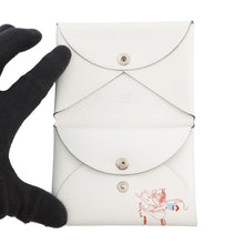将图像加载到图库查看器中,HERMES Calvi Duo Les Mustangs Blanc Swift Leather
