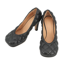 Load image into Gallery viewer, Bottega Veneta Padded INTRECCIATO Square Toe Heel Pumps Black592013VBRR01000 Nappa Leather Size 34 1/2
