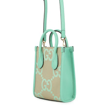 Load image into Gallery viewer, GUCCI Jumbo GG 2-way Mini Tote Beige/Light Green671623 Jumbo GG Canvas Leather