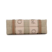 Load image into Gallery viewer, Chloe Woody 2-way tote bag Brassie BeigeCHC24UP237L1726Y Canvas Shiny Calf Leather Size Mini