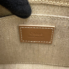Load image into Gallery viewer, Chloe Woody 2-way tote bag Brassie BeigeCHC24UP237L1726Y Canvas Shiny Calf Leather Size Mini