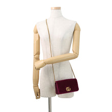 Load image into Gallery viewer, GUCCI GG Marmont ChainShoulder Bag Purple488426 Velour