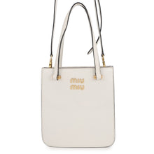 Load image into Gallery viewer, MIUMIU Madras Square Tote 2-Way Bag White5BA231_2AJB_F0009 Leather