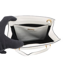 Load image into Gallery viewer, MIUMIU Madras Square Tote 2-Way Bag White5BA231_2AJB_F0009 Leather