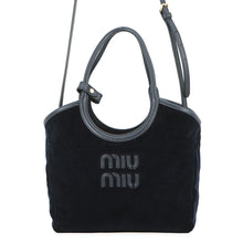 Load image into Gallery viewer, MIUMIU Ivy Corduroy Handbag Navy5BA284_2F81_F0124_V_OON Corduroy Leather Size Small