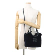 Load image into Gallery viewer, MIUMIU Ivy Corduroy Handbag Navy5BA284_2F81_F0124_V_OON Corduroy Leather Size Small