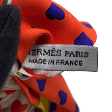 将图像加载到图库查看器中,HERMES Scrunchie Bella Orange/White/Multicolor Silk100%