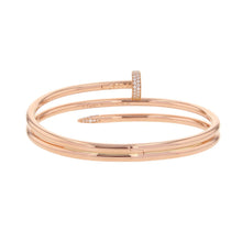将图像加载到图库查看器中,CARTIER Juste Un Clou Bracelet Double Diamond Size 19N6708419/N6708400 18K Pink Gold