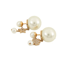Load image into Gallery viewer, Dior Faux Pearl Earrings Gold Plated Faux Pearl Rhinestone