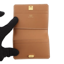 将图像加载到图库查看器中,HERMES Medall Card Case Gold Veau Madame