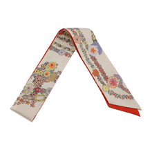 Load image into Gallery viewer, HERMES Twilly BRIDES DE GALA EN FLEURS Brides de Gala en Fleurs Vanilla/Orange/Khaki Silk100%
