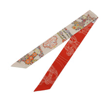 Load image into Gallery viewer, HERMES Twilly BRIDES DE GALA EN FLEURS Brides de Gala en Fleurs Vanilla/Orange/Khaki Silk100%