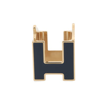 Load image into Gallery viewer, HERMES ScarfRing H Cheval Navy/Camel Metal