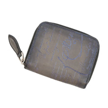 Load image into Gallery viewer, Berluti Calligraphy Amethyste Patina Round Zip Coin Purse Gray/Purple Leather