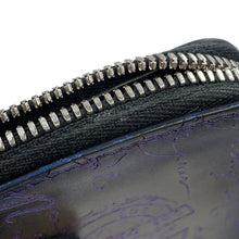 Load image into Gallery viewer, Berluti Calligraphy Amethyste Patina Round Zip Coin Purse Gray/Purple Leather
