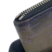Load image into Gallery viewer, Berluti Calligraphy Amethyste Patina Round Zip Coin Purse Gray/Purple Leather