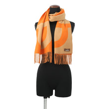 Load image into Gallery viewer, HERMES Scarf Grand Mall Orange/Brown Cashmere100%