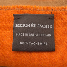 Load image into Gallery viewer, HERMES Scarf Grand Mall Orange/Brown Cashmere100%