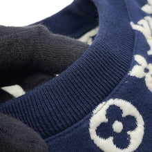 将图像加载到图库查看器中,LOUIS VUITTON Monogram all-over print knitted fabric Size S Navy/WhiteRM211Q Cotton78% Nylon18% Polyurethane4%