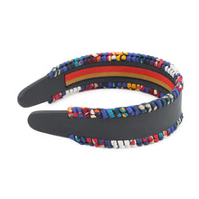 Load image into Gallery viewer, HERMES Headband Serie Grace Navy/Multicolor Swift Leather