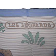 Load image into Gallery viewer, HERMES Carre Silk Muslin Leopard Size 140 Blue Lavender/Marron Clair/Menthol Silk100%