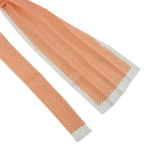 将图像加载到图库查看器中,HERMES Necktie Scarf Orange/White Silk100%