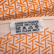 将图像加载到图库查看器中,HERMES Necktie Scarf Orange/White Silk100%
