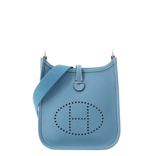 Load image into Gallery viewer, HERMES Evelyne Short New Blue Jean Taurillon Clemence Size TPM