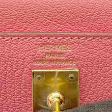 将图像加载到图库查看器中,HERMES Kelly Sellier Rose Lipstick Chevre Myzore Goatskin Size 25
