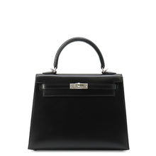 Load image into Gallery viewer, HERMES Kelly Sellier Black Box Calf Leather Size 25