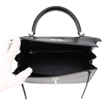 Load image into Gallery viewer, HERMES Kelly Sellier Black Box Calf Leather Size 25