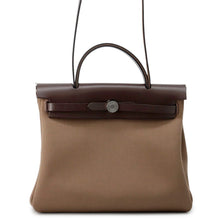 Load image into Gallery viewer, HERMES Bag Herbag Zip Tourne Etoupe/Ebene Toile Officier Vache Hunter Leather Size 31