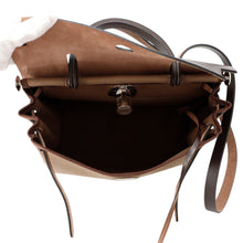 Load image into Gallery viewer, HERMES Bag Herbag Zip Tourne Etoupe/Ebene Toile Officier Vache Hunter Leather Size 31