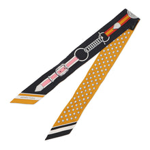 Load image into Gallery viewer, HERMES Twilly Grand Tralala Grand Tralala Black/Meal/MarkcolorH063778 Silk100%