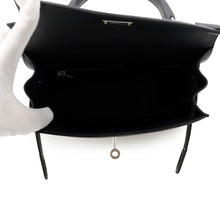 Load image into Gallery viewer, HERMES Kelly Sellier Ecru/Black Toile H Swift Leather Size 25