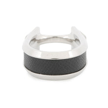 Load image into Gallery viewer, HERMES Ring (Jockey) Double Size 53 Black Epsom Metal
