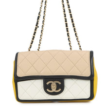 将图像加载到图库查看器中,CHANEL Matelasse CC Logo Cruise Line Chain Shoulder Bag Beige/White/YellowA92207 Lambskin Size 22