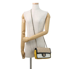 将图像加载到图库查看器中,CHANEL Matelasse CC Logo Cruise Line Chain Shoulder Bag Beige/White/YellowA92207 Lambskin Size 22