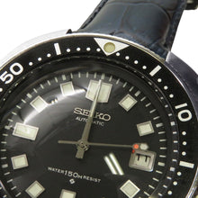 将图像加载到图库查看器中,SEIKO SEIKO 150m Diver 2nd generation (late model) W44mm Stainless Steel Leather Black Dial6105-8110